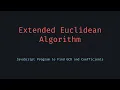 Extended Euclidean Algorithm in JavaScript GCD with Coefficients