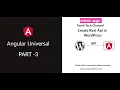create a rest api in wordpress Angular Universal Part 3 -