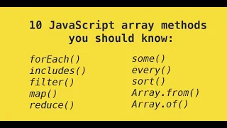 top 10 JavaScript array methods you should know In Hindi JavaScript array methods in hindi