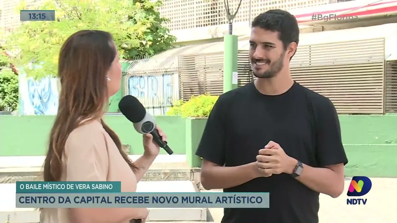 Novo mural artístico, de autoria de Vera Sabino, é exposto no Centro de Florianópolis