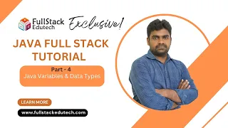 Part - 4 Variables Data Types Full Stack Course Java By Srinivas FullStack Edutech
