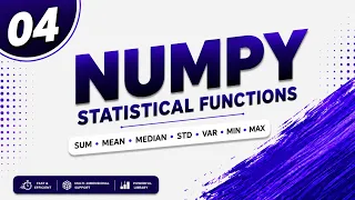 04 NumPy Statistical Functions in Python SUM MEAN MEDIAN STD VAR MIN MAX