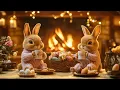 Easter Jazz Vibes - Cozy Jazz Music by the Fireplace with Cute Bunnies Spring Atmosphere for Relax