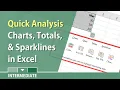 Quick Analysis in Excel - Charts Totals Running Totals Data Bars and Sparklines by Chris Menard