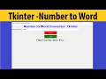 Number to Words in Python Tkinter Python GUI