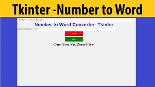 Number to Words in Python Tkinter Python GUI