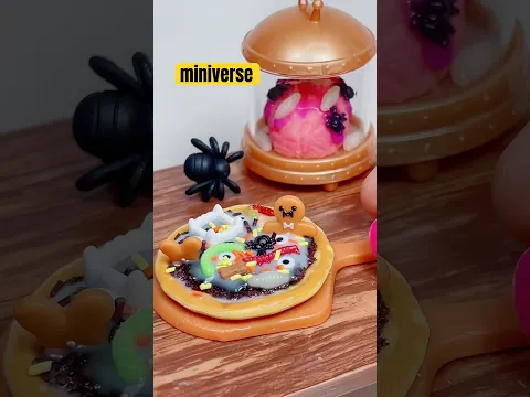 Miniverse Halloween Spooky Pizza Food Remix 🕷️ #miniverse #minifood #miniature  #shorts