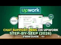 Chat Support Jobs on Upwork Step by Step 2026 2 Min