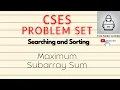 Maximum Subarray Sum CSES Problem Set