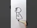 Draw a girl with the letter R