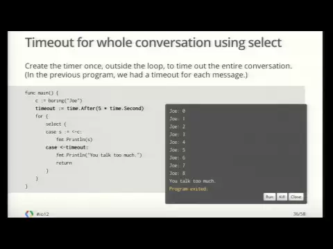 Google I/O 2012 - Go Concurrency Patterns - YouTube thumbnail