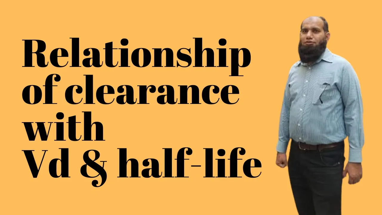 Relationship of clearance with volume of distribution and half life