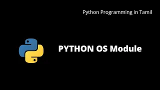 Python OS Module Python Programming in Tamil