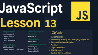 JavaScript Lesson 13 Objects Object Literals Methods Notations and this JavaScript Tutorial