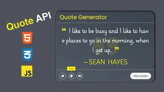 Random Quote Generator using HTML CSS and JavaScript with Free Source Code API Project