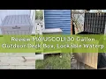Review MAIUSCOLI 30 Gallon Outdoor Deck Box Lockable Waterproof Outdoor Storage Boxes For Garden To