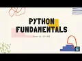 Python Fundamentals Class 11 Computer Science I CBSE
