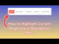 How to Highlight Current Page Link of Navigation Menu in WordPress