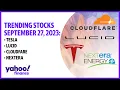 Tesla Lucid Cloudfare and NextEra Trending stocks September 27 2023