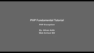 PHP Fundamental Tutorial-41 PHP Exception