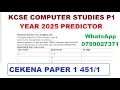 CEKENA KCSE 2025 Computer Studies Paper 1 Predictor Must-Watch for Top Scores