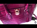 NWT Michael Kors Hamilton Crocodile Embossed Leather Satchel Mulberry Wallet
