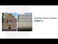 Academic Search Complete Tutorial Part 1
