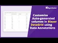 Blazor DataGrid Customize Autogenerated Columns with Data Annotations