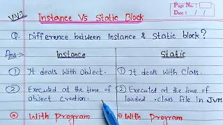 instance block Vs static block in Java Learn Coding