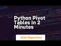 Python pivot tables in 2 minutes