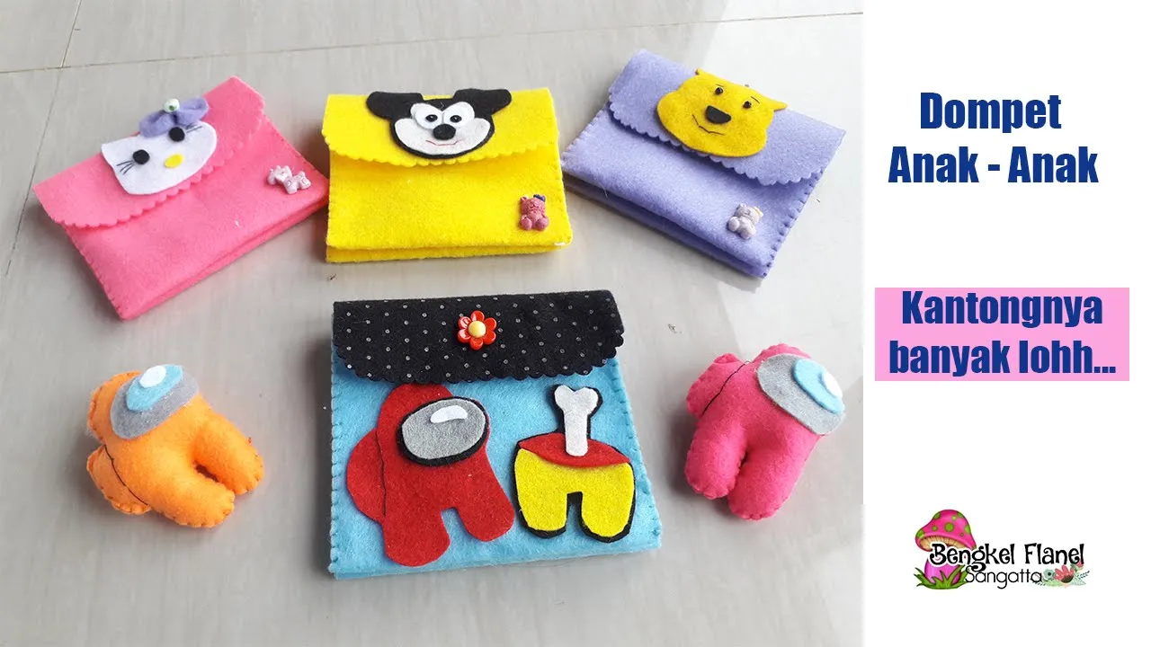 3 Tutorial Mudah Membuat Tempat Pensil Kain Flanel Tanpa Jahit ! Felt Pencil Case. 