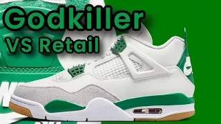 KickWho Godkiller AJ4 SB Retail vs Replica