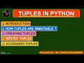 Tuple in Python How Tuple is Immutable Creating Accessing a Tuple Nested Tuples Class 11