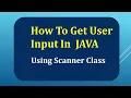 Java Program Getting User Input in Java