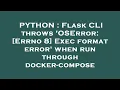 PYTHON Flask CLI throws OSError Errno 8 Exec format error when run through docker-compose