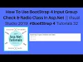 How to use bootstrap 4 input group check radio class in asp net vs2019 4 tutorials 32