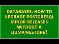 Databases How to upgrade PostgreSQL minor releases without a