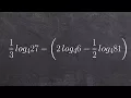 Learn how to condense a logarithmic expression with multiple logs