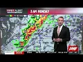 First Alert Forecast Few showers today severe storms early Monday