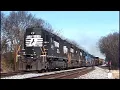 NS SD40-2 leads NS at Smith Georgia - 02 Topaz VEAI 720p60 Upload