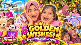 I Fulfilled My Daughter's 5 GOLDEN WISHES! 😱✈️ Shopping, Crazy Rides & More!