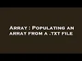 Array Populating an array from a txt file