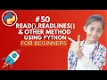 read readlines and other methods Python Tutorial - Day