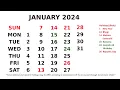 Calendar January 2024