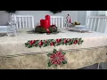 Christmas tablecloth with Christmas flower Rectangle tablecloth for Modern holiday decor