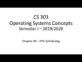 Introduction to CPU Scheduling Operating Systems Concepts CS 303 UOP