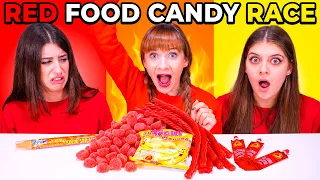 ASMR Red, Yellow, Orange, Blue Candy Race Food Challenges Compilation