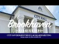 Regular Board Meeting August 18 2026 City of Brookhaven MS Government