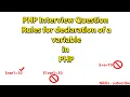 Rules for variable declaration in PHP PHP Interview Questions Learn PHP PHP Interview