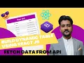 Creating Dynamic Table Using React JS Fetched Data from an API FOR BEGINNER